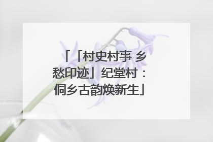 「村史村事 乡愁印迹」纪堂村：侗乡古韵焕新生