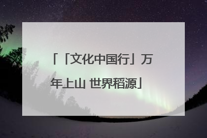 「文化中国行」万年上山 世界稻源