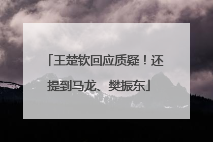 王楚钦回应质疑！还提到马龙、樊振东