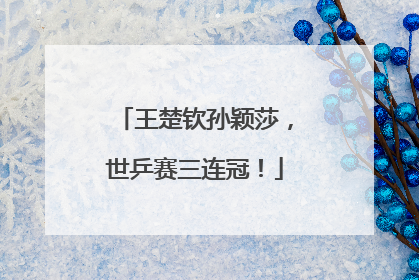王楚钦孙颖莎，世乒赛三连冠！