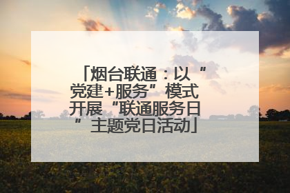 烟台联通：以“党建+服务”模式开展“联通服务日”主题党日活动