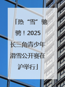 热“雪”驰骋！2025长三角青少年滑雪公开赛在沪举行