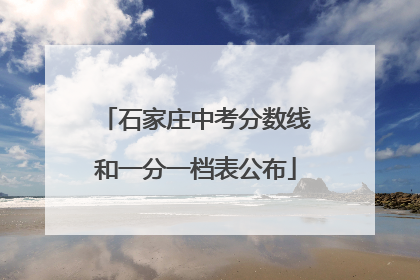 石家庄中考分数线和一分一档表公布