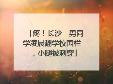 疼！长沙一男同学凌晨翻学校围栏，小腿被刺穿