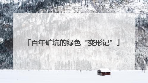 百年矿坑的绿色“变形记”