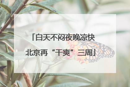 白天不闷夜晚凉快 北京再“干爽”三周