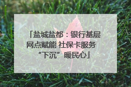 盐城盐都：银行基层网点赋能 社保卡服务 “下沉”暖民心
