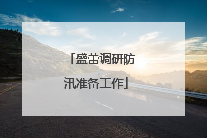 盛蕾调研防汛准备工作