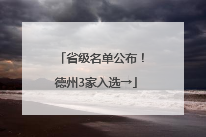 省级名单公布！德州3家入选→