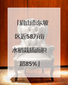 眉山市东坡区近58万亩水稻栽插面积超85%