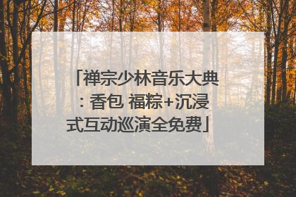 禅宗少林音乐大典：香包 福粽+沉浸式互动巡演全免费