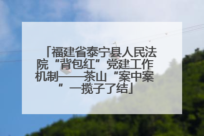 福建省泰宁县人民法院“背包红”党建工作机制——茶山“案中案”一揽子了结