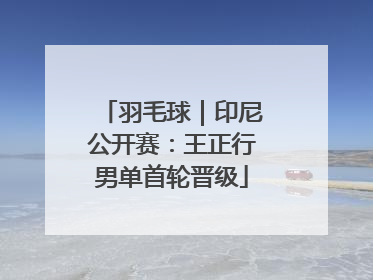 羽毛球｜印尼公开赛：王正行男单首轮晋级