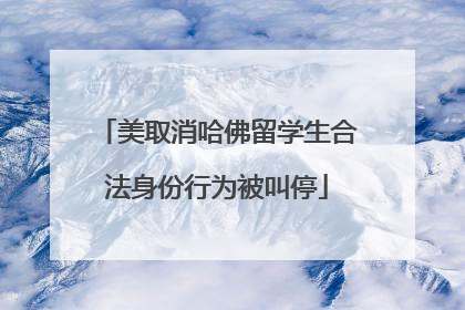 美取消哈佛留学生合法身份行为被叫停