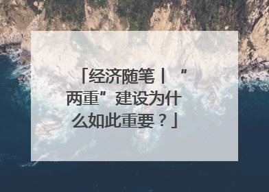 经济随笔丨“两重”建设为什么如此重要？