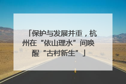 保护与发展并重，杭州在“依山理水”间唤醒“古村新生”