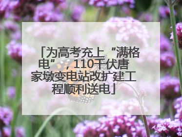 为高考充上“满格电”，110千伏唐家墩变电站改扩建工程顺利送电