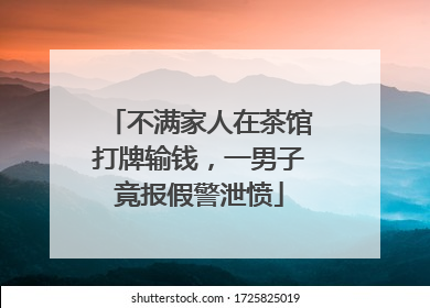 不满家人在茶馆打牌输钱，一男子竟报假警泄愤
