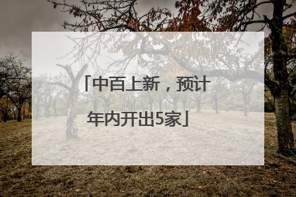 中百上新，预计年内开出5家
