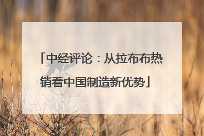 中经评论：从拉布布热销看中国制造新优势