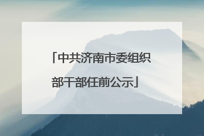 中共济南市委组织部干部任前公示