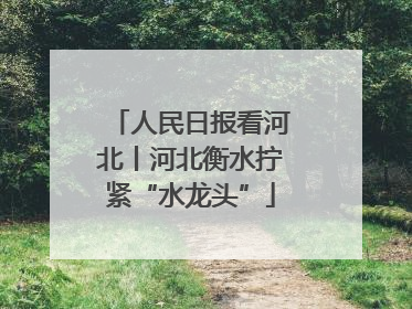 人民日报看河北丨河北衡水拧紧“水龙头”