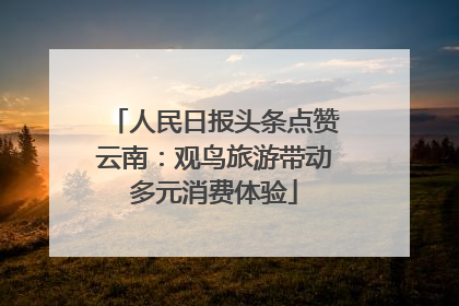 人民日报头条点赞云南：观鸟旅游带动多元消费体验