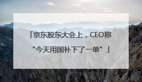 京东股东大会上，CEO称“今天用国补下了一单”