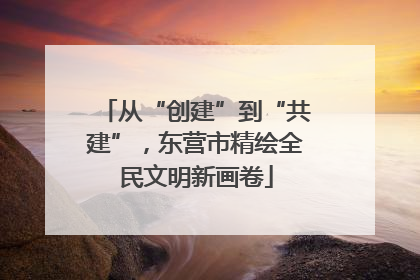 从“创建”到“共建”，东营市精绘全民文明新画卷