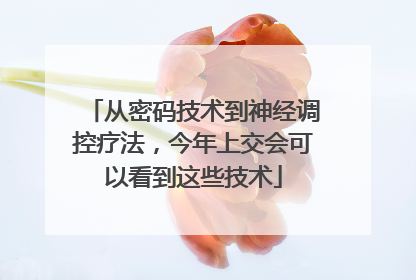 从密码技术到神经调控疗法，今年上交会可以看到这些技术