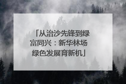 从治沙先锋到绿富同兴：新华林场绿色发展育新机