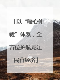 以“暖心仲裁”体系，全方位护航龙江民营经济