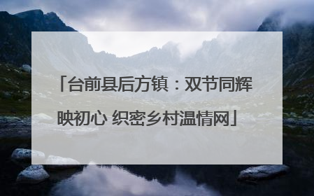 台前县后方镇：双节同辉映初心 织密乡村温情网