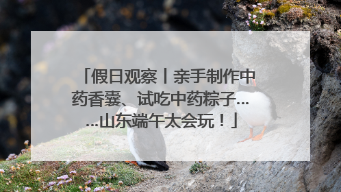 假日观察丨亲手制作中药香囊、试吃中药粽子……山东端午太会玩！