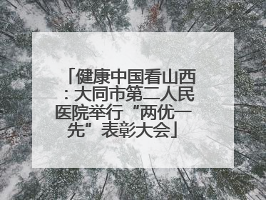 健康中国看山西：大同市第二人民医院举行“两优一先”表彰大会