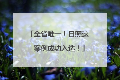 全省唯一！日照这一案例成功入选！