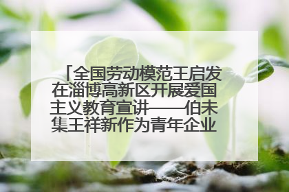 全国劳动模范王启发在淄博高新区开展爱国主义教育宣讲——伯未集王祥新作为青年企业家代表作主题演讲