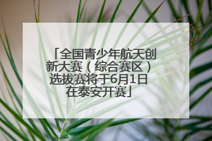 全国青少年航天创新大赛（综合赛区）选拔赛将于6月1日在泰安开赛