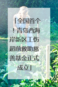 全国首个！青岛西海岸新区工伤超前救助慈善基金正式成立