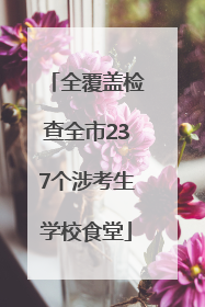 全覆盖检查全市237个涉考生学校食堂