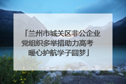兰州市城关区非公企业党组织多举措助力高考 暖心护航学子圆梦