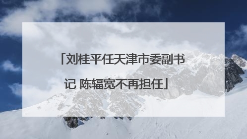 刘桂平任天津市委副书记 陈辐宽不再担任