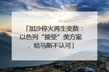 加沙停火再生变数：以色列“接受”美方案、哈马斯不认可