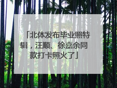北体发布毕业照特辑，汪顺、徐嘉余同款打卡照火了