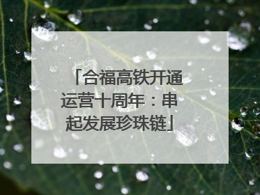 合福高铁开通运营十周年：串起发展珍珠链