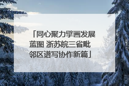 同心聚力擘画发展蓝图 浙苏皖三省毗邻区谱写协作新篇