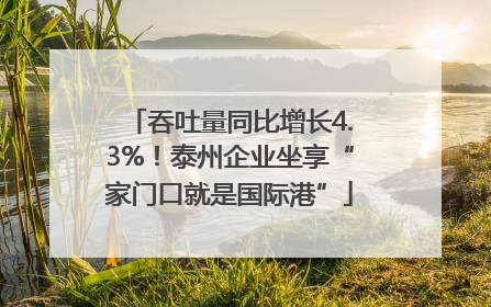 吞吐量同比增长4.3%！泰州企业坐享“家门口就是国际港”