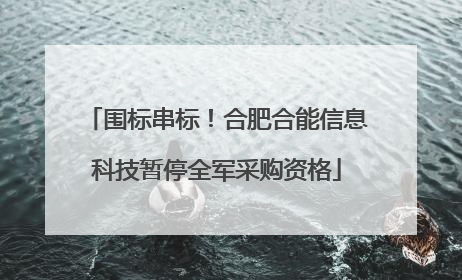 围标串标！合肥合能信息科技暂停全军采购资格