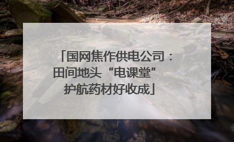 国网焦作供电公司：田间地头“电课堂” 护航药材好收成