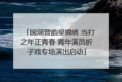 国潮晋韵呈锦绣 当打之年正青春 青年演员折子戏专场演出启动